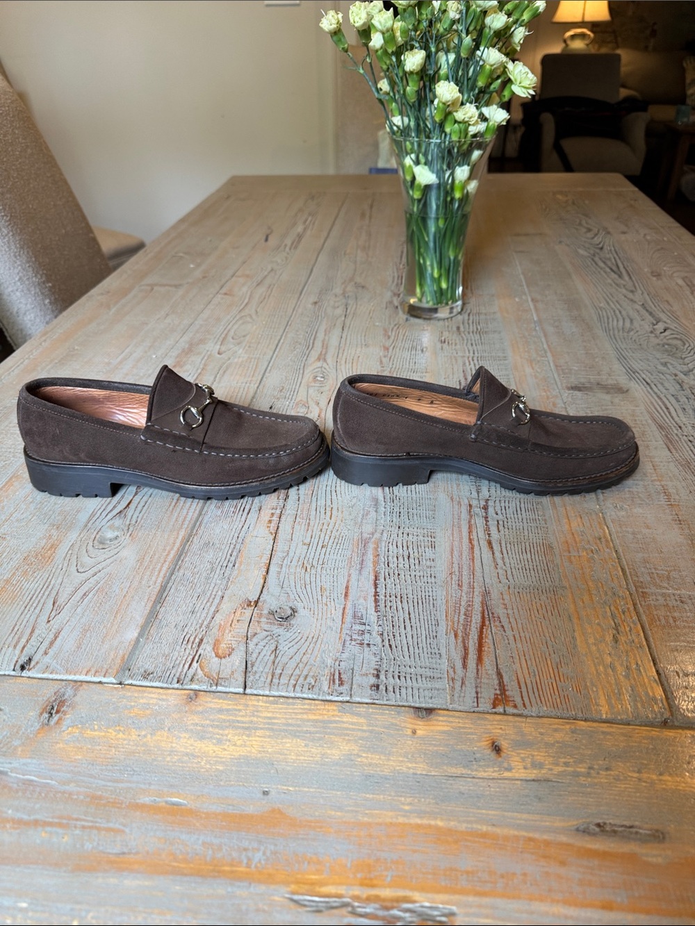 Gucci Brown Suede Horsebit Loafers - Picture 9 of 10